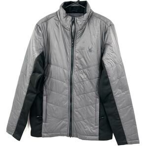 Spyder Size Small Coat Gray Full‎ Zip Puffer Jacket Insulated Winter Snow NWT